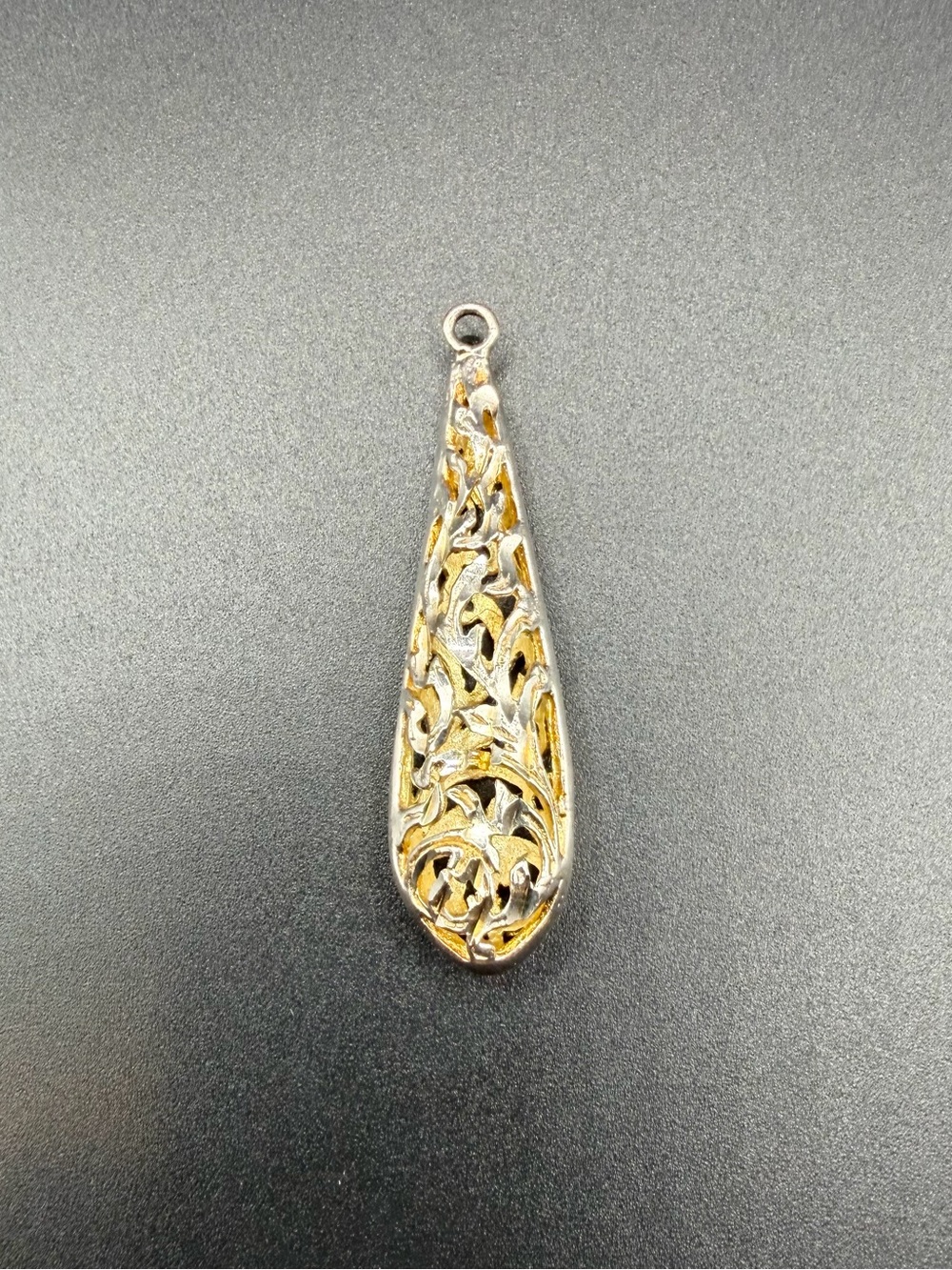 Sterling Silver 925 Turkey Filigree Teardrop Pendant Charm Jewelry